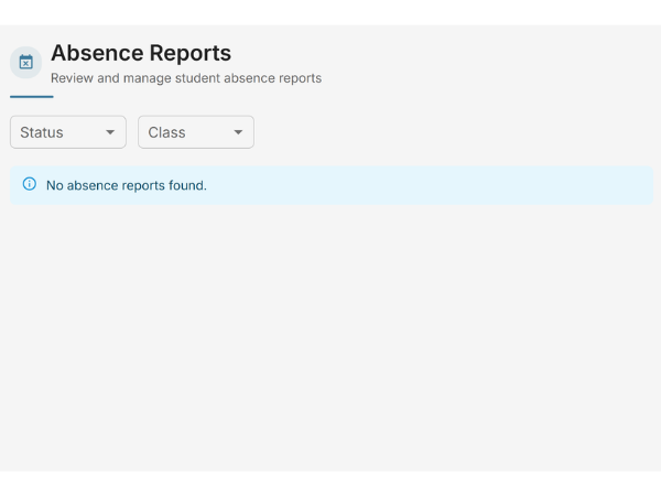 EarlyTrack principal dashboard showing live class register status