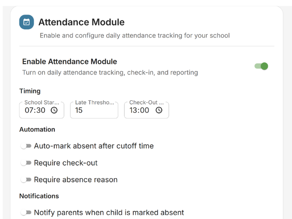 EarlyTrack late arrival threshold settings