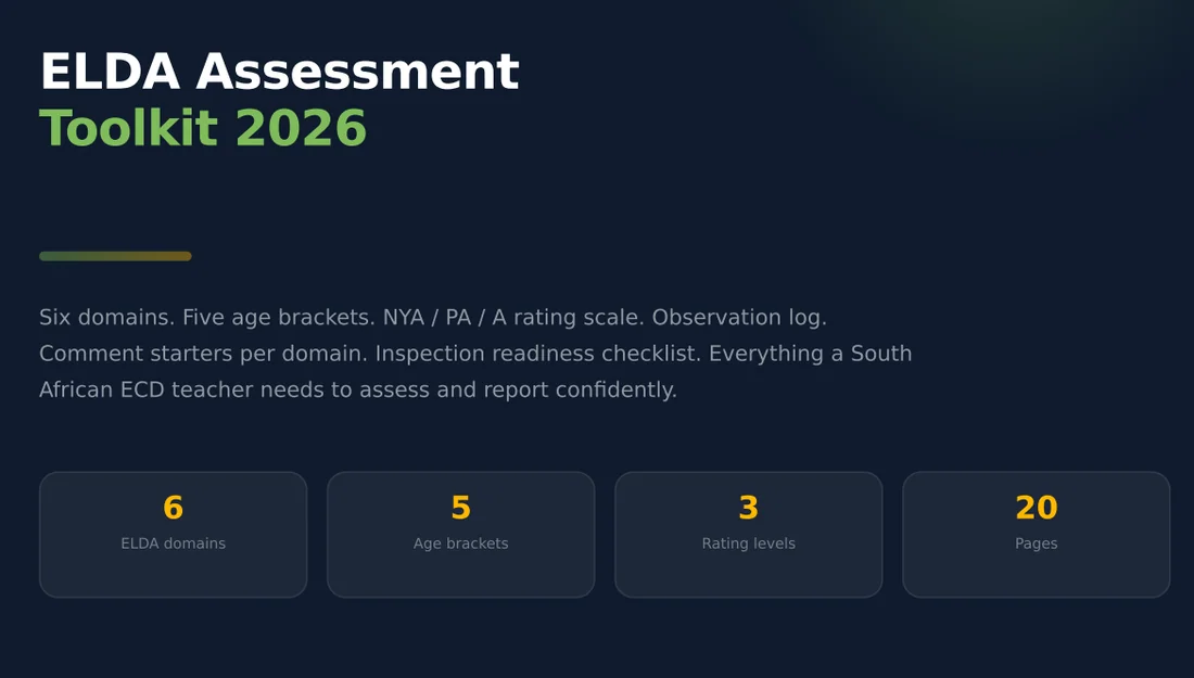 EarlyTrack ELDA Assessment Toolkit — free PDF download for South African preschool teachers, 16 pages