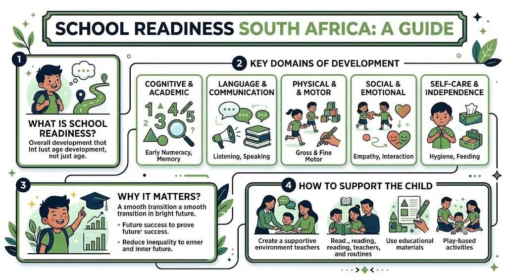 School readiness in South Africa — the six readiness domains and the developmental journey from birth to Grade R, a teacher's guide