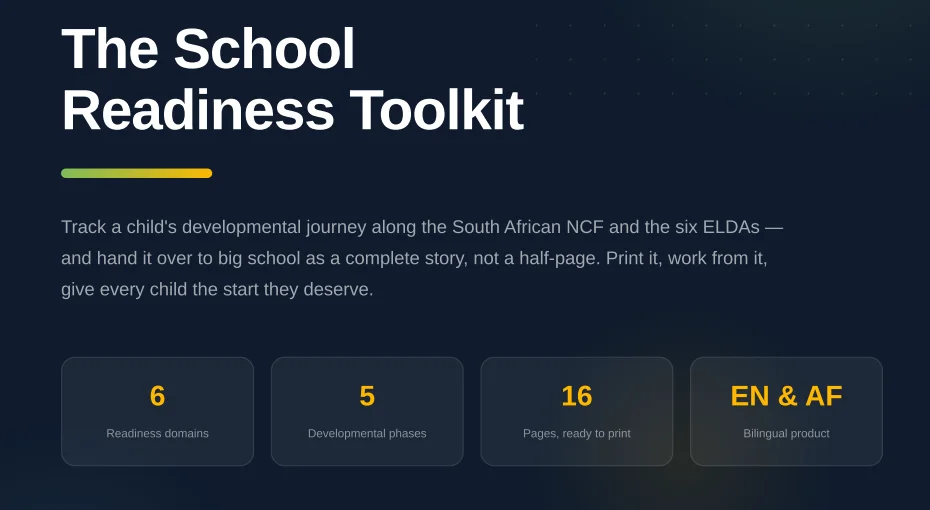 EarlyTrack School Readiness Toolkit — free PDF download for South African preschool teachers, 16 pages